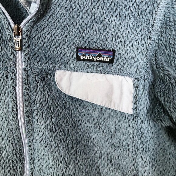 Patagonia Blue Fuzzy Full Zip  Snap Jacket Size Small - Picture 4 of 6